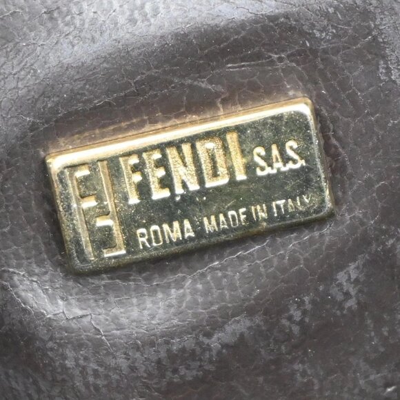 FENDI Logo Zucchino Travel Hand Bag Coating Canvas Leather Brown GHW 68KB162 - Picture 13 of 15